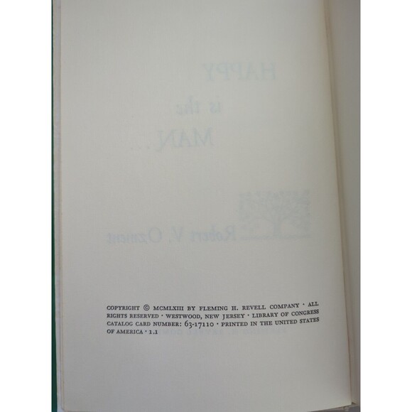 HAPPY IS THE MAN... Author of But God Can Hardback w/DJ by ROBERT V. OZMENT 1963 - Picture 4 of 5